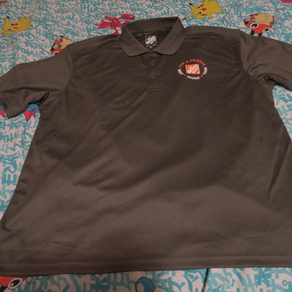 Home Depot Employee Uniform Polo Work Shirt Cam & Friends Sz XL Drive Accuracy